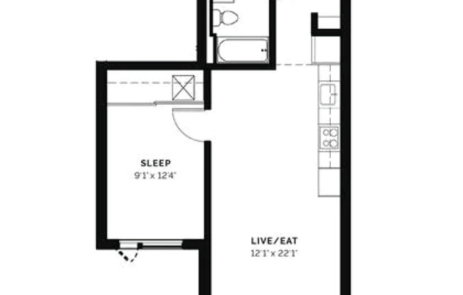 1 bed, 1 bath, 605 sqft, $1,757, Unit 402