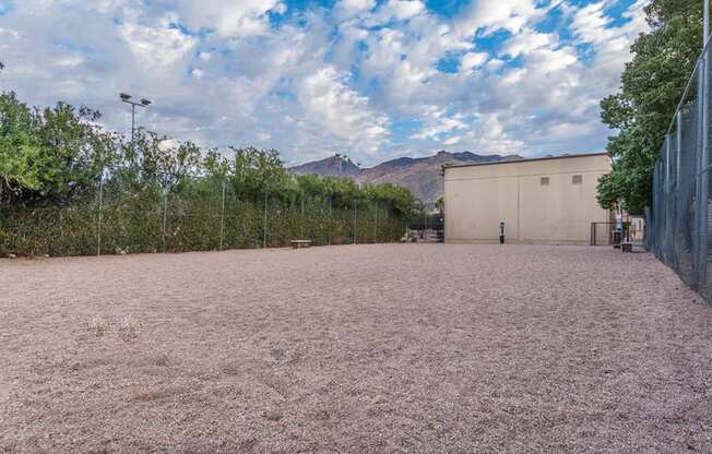 Foothills outside view of pet friendly area with fencing