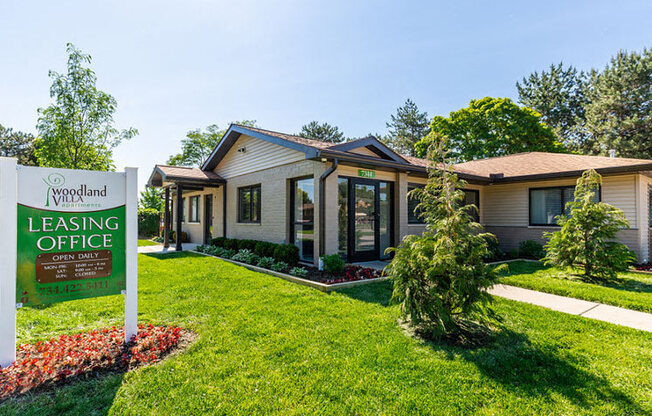 Office on Drew circle at Woodland Villa, Westland, MI.