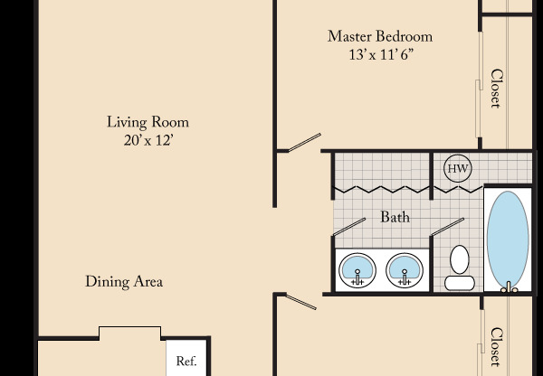 2 beds, 1 bath, 870 sqft, $1,520