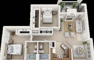 2 beds, 2 baths, 959 sqft, $1,195