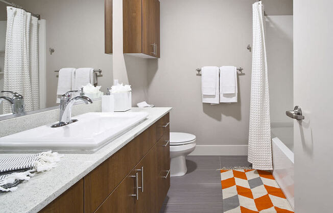 Beautifully tiled bathrooms at Astro Apartments, Seattle, 98109