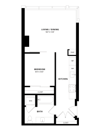 1 bed, 1 bath, 574 sqft, $2,289