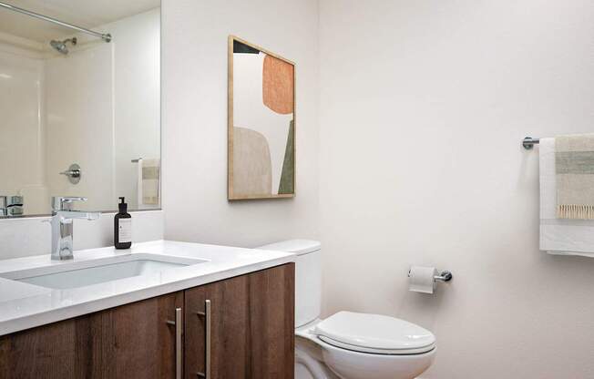 a bathroom with a toilet and a sink and a mirror