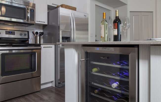 Our Delray Beach apartments offer kitchens with luxury features including wine coolers at Windsor at Delray Beach, Florida