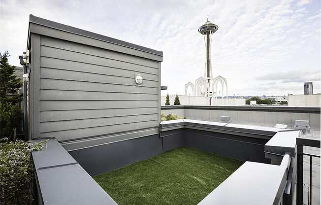 Rooftop grass area at Axis, Seattle, WA