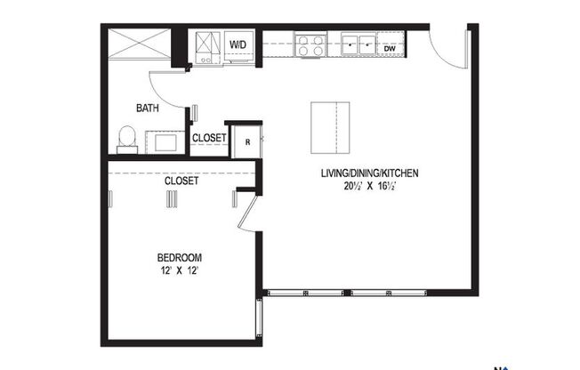 1 bed, 1 bath, 700 sqft, $2,350, Unit 402