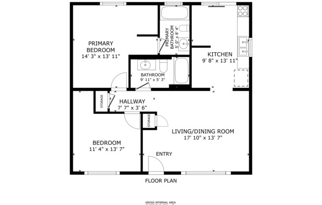 2 beds, 2 baths, 840 sqft, $925, Unit #1 (284)