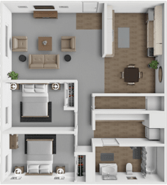 2 beds, 1 bath, 850 sqft, $1,100