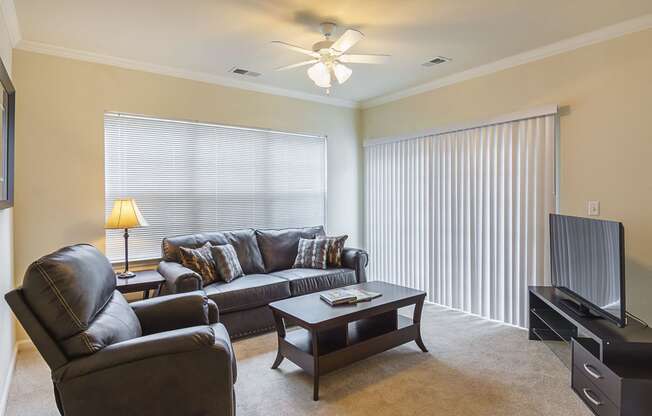 Furnished Living Room at Ultris Courthouse Square Apartments in Stafford, Virginia, VA