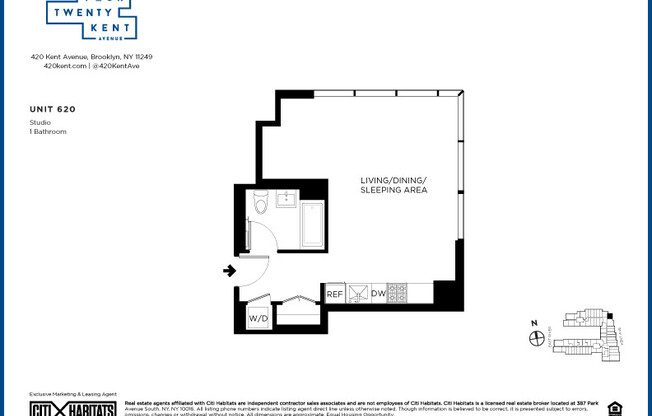 Studio, 1 bath, $3,829, Unit 620