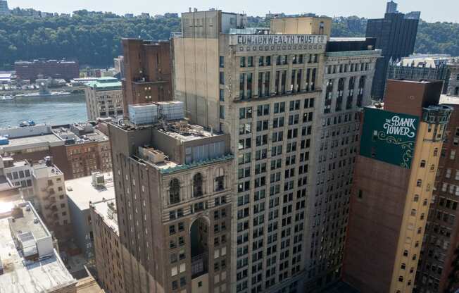 a view of the city from the top of a tall building at The Commonwealth Building, Pittsburgh, 15222