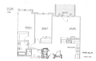 2 beds, 2 baths, 1,038 sqft, $1,140, Unit 303