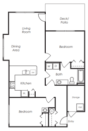 2 beds, 1 bath, 1,040 sqft, $1,900