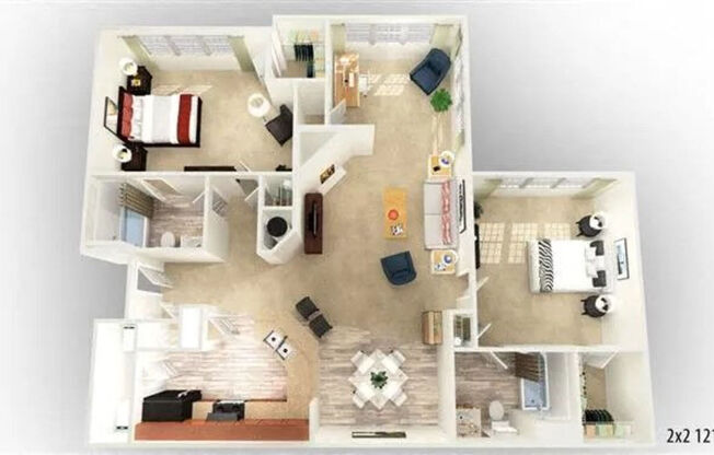 2 beds, 2 baths, 1,215 sqft, $1,649