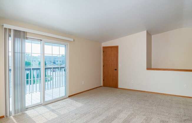 Large Living Area with Balcony and Extra Storage Closet
