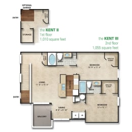 2 beds, 2 baths, 1,055 sqft, $1,849