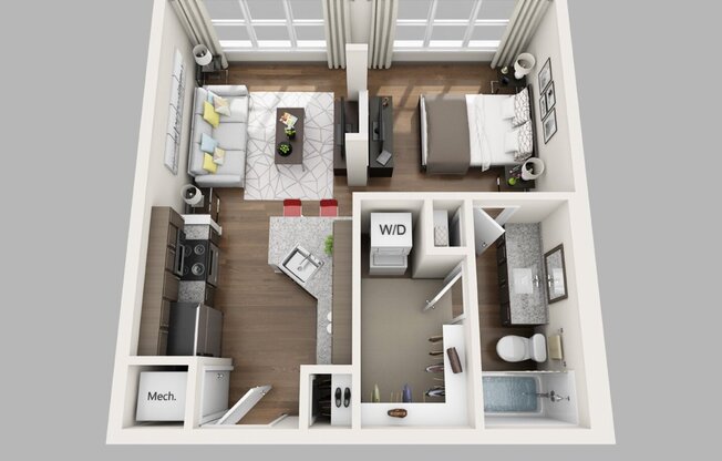 Studio, 1 bath, 564 sqft, $1,289