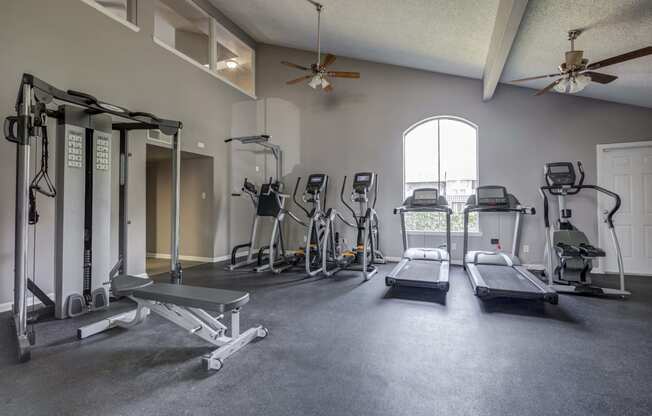 Westchase Apartments in Harvey LA photo of fitness center with cardio equipment and strength training