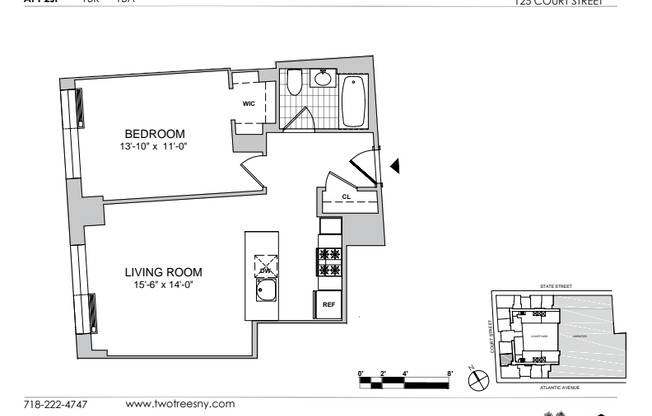 1 bed, 1 bath, 647 sqft, $4,595, Unit 2SF