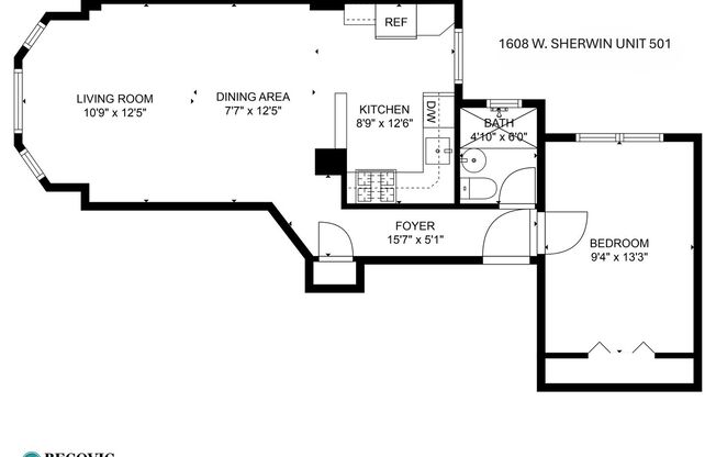 1 bed, 1 bath, 425 sqft, $1,865, Unit 501
