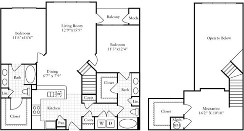 2 beds, 2 baths, 1,447 sqft, $2,731, Unit 4205