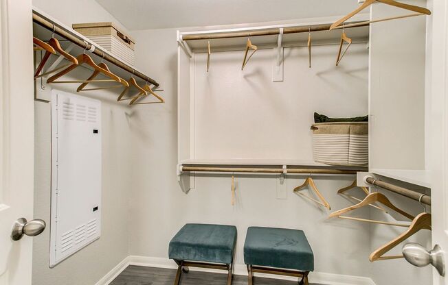 walk-in closet with built-in shelves