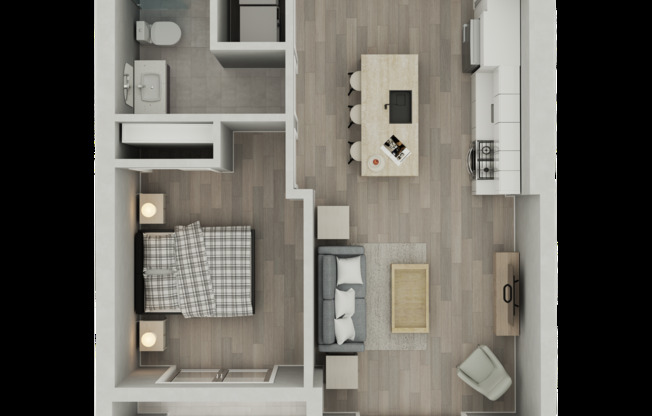 1 bed, 1 bath, 610 sqft, $1,545, Unit D205