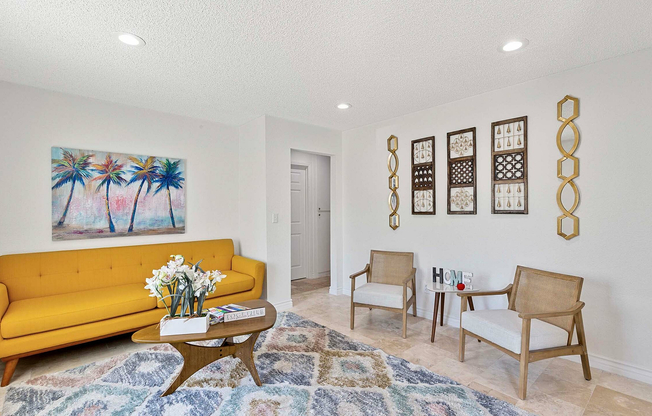 Experience comfort and style in this vibrant living room.