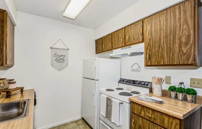 Kitchen with White Appliances