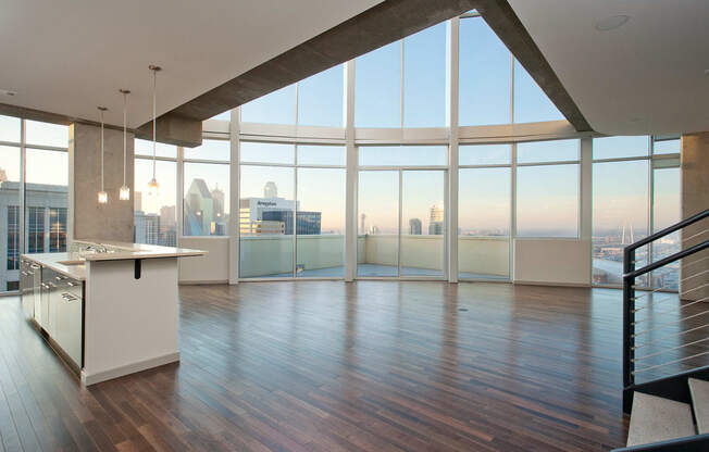 Two-Level Penthouse Floor Plans Available at Glass House by Windsor, 2728 McKinnon Street, Dallas