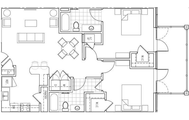 2 beds, 2 baths, 1,100 sqft, $1,500, Unit 102