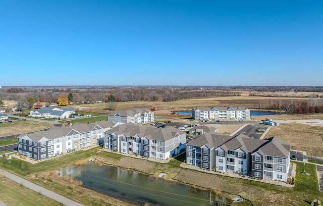Drone View at The Residences at Akita Lane, Canal Winchester, 43110