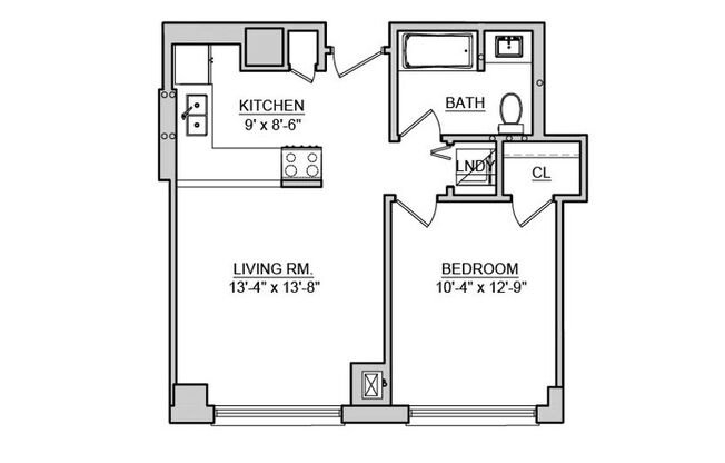1 bed, 1 bath, 550 sqft, $1,425, Unit 1202