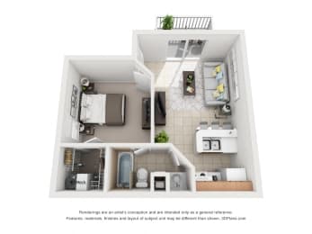 1 bed, 1 bath, 548 sqft, $1,167