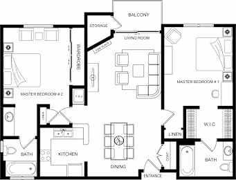 2 beds, 2 baths, 915 sqft, $2,641