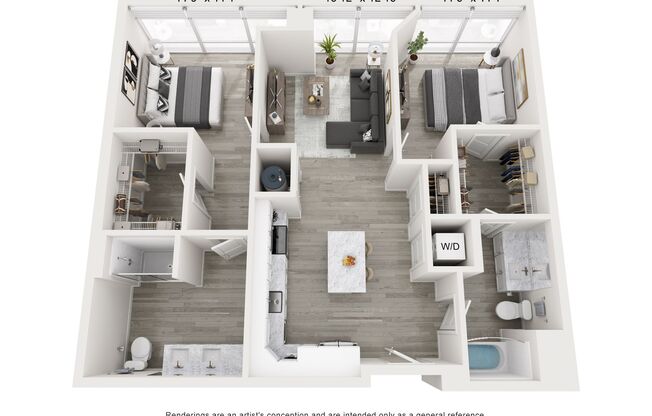 2 beds, 2 baths, 1,411 sqft, $2,700, Unit 509