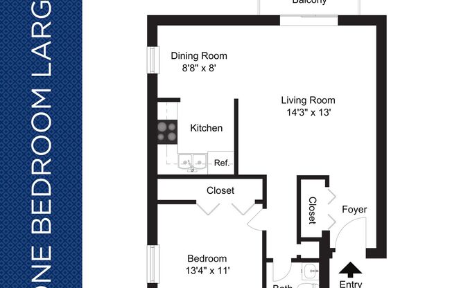 1 bed, 1 bath, 640 sqft, $1,319, Unit P106