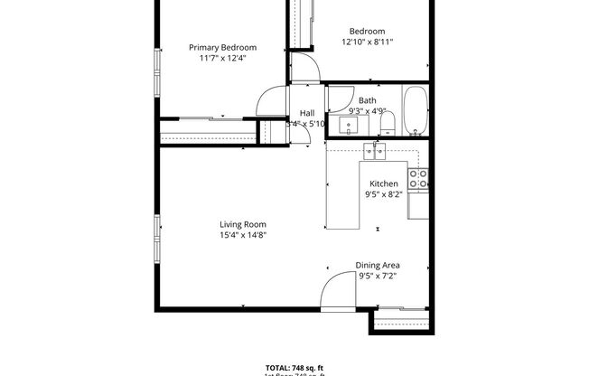 2 beds, 1 bath, 725 sqft, $1,099, Unit D202