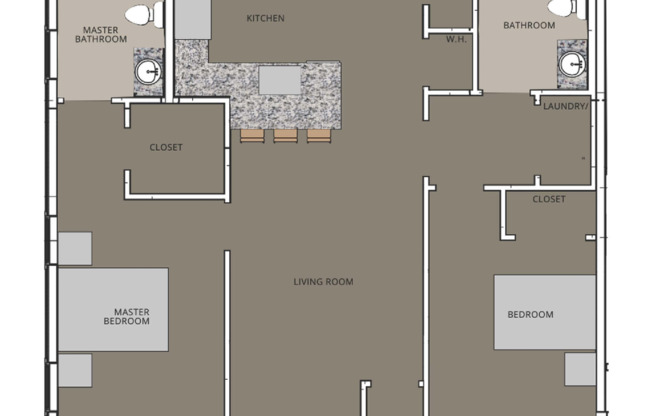 2 beds, 2 baths, 927 sqft, $2,675, Unit 207