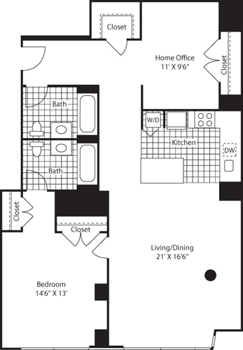 1 bed, 1 bath, 1,267 sqft, $4,263, Unit 0804