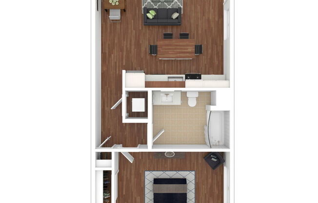 1 bed, 1 bath, 660 sqft, $2,295