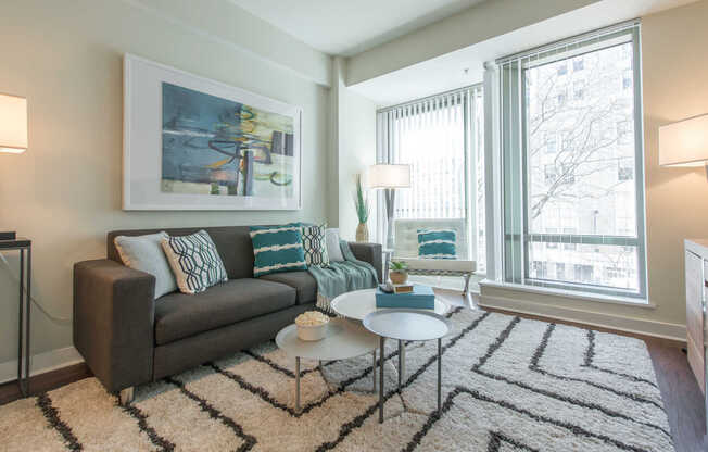 Asteria Living Room with Floor-to-Ceiling Windows