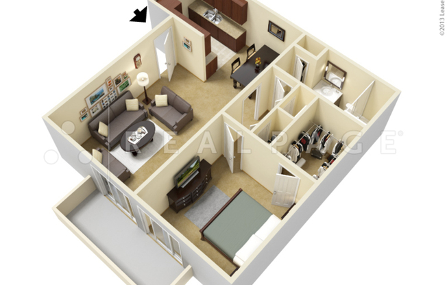 1 bed, 1 bath, 686 sqft, $831