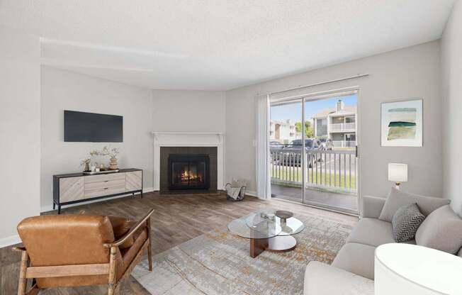 Spacious Living Area With Wood-Style Flooring