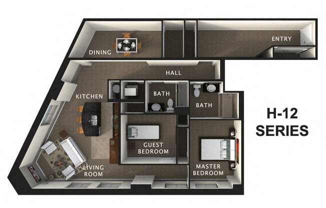 2 beds, 2 baths, 1,400 sqft, $1,846