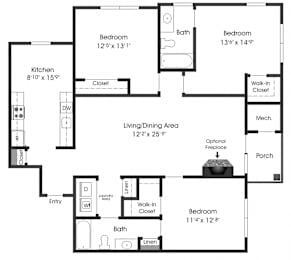 3 beds, 2 baths, 1,235 sqft, $2,427