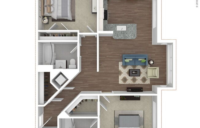 2 beds, 2 baths, 1,020 sqft, $3,015