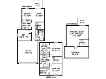2 beds, 2.5 baths, 2,150 sqft, $2,495