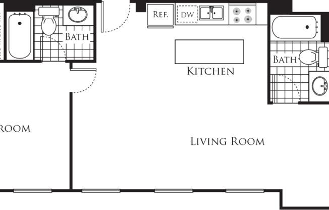 1 bed, 2 baths, 1,120 sqft, $2,345, Unit 906